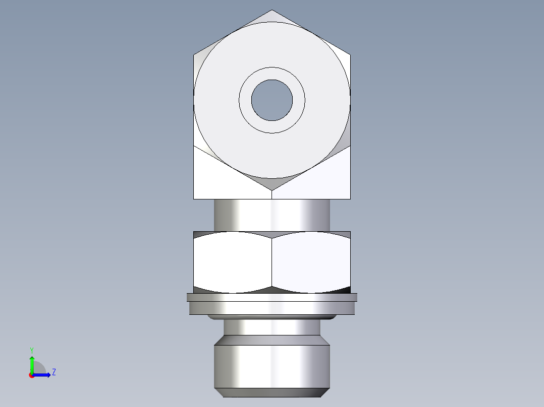 卡套式工业通用硬管接头EO_Adjustable_locknut_branch_tee_TEE08SMCF左视图