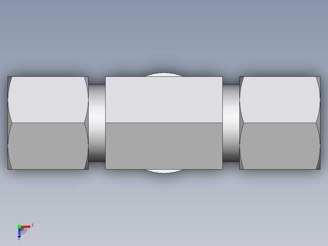 卡套式工业通用硬管接头EO_Adjustable_locknut_branch_tee_TEE08SMCF俯视图