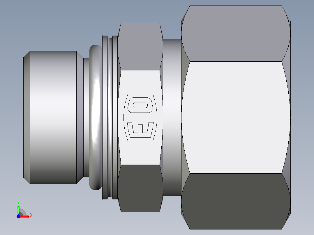 卡套式工业通用硬管接头EO_Male_Stud_connector_GEO18ZLMCF前视图