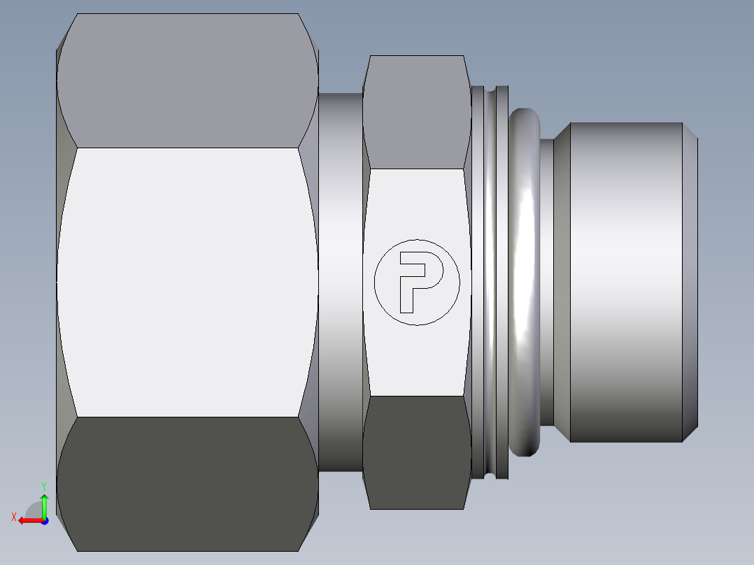 卡套式工业通用硬管接头EO_Male_Stud_connector_GEO18ZLMCF后视图