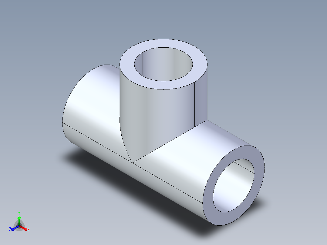 聚氯乙烯配件01-Sch80_Tee_SxSxS_801-002_0.25in正等轴测图