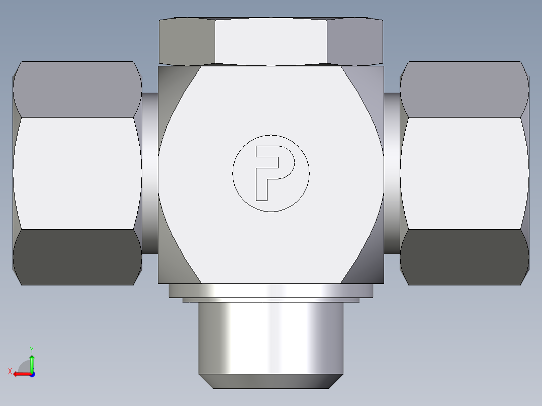 卡套式工业通用硬管接头EO_High_pressure_banjo_tee_TH20ZSMKDSCF后视图