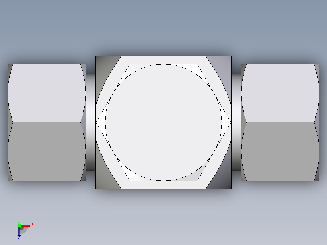 卡套式工业通用硬管接头EO_High_pressure_banjo_tee_TH20ZSMKDSCF俯视图