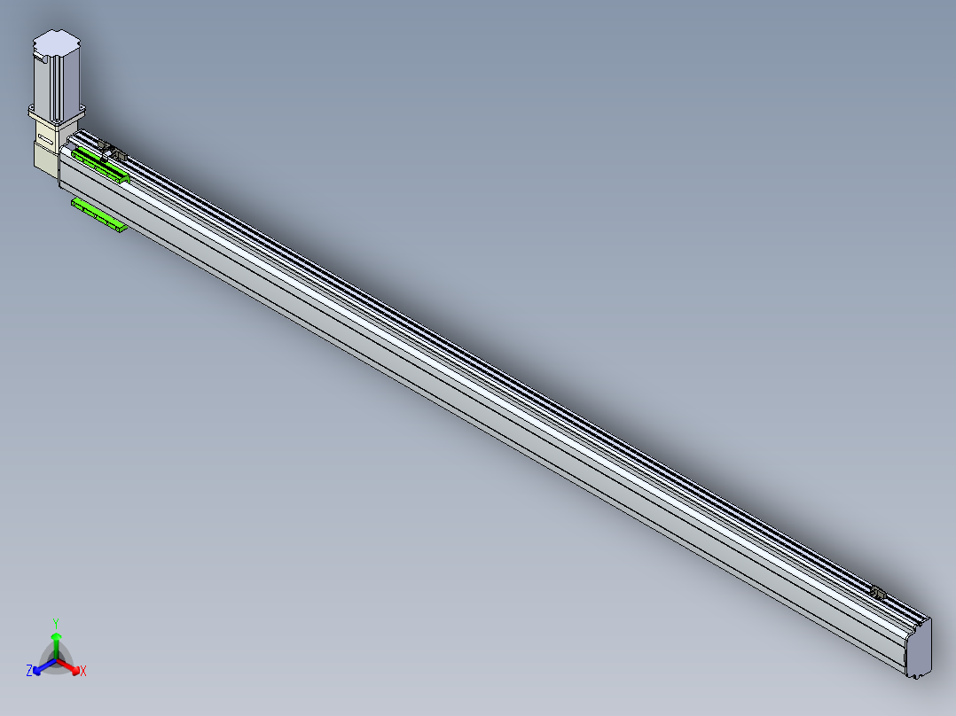 同步带滑台-半封闭B13-L90-S2200-R-Z86-D3正等轴测图