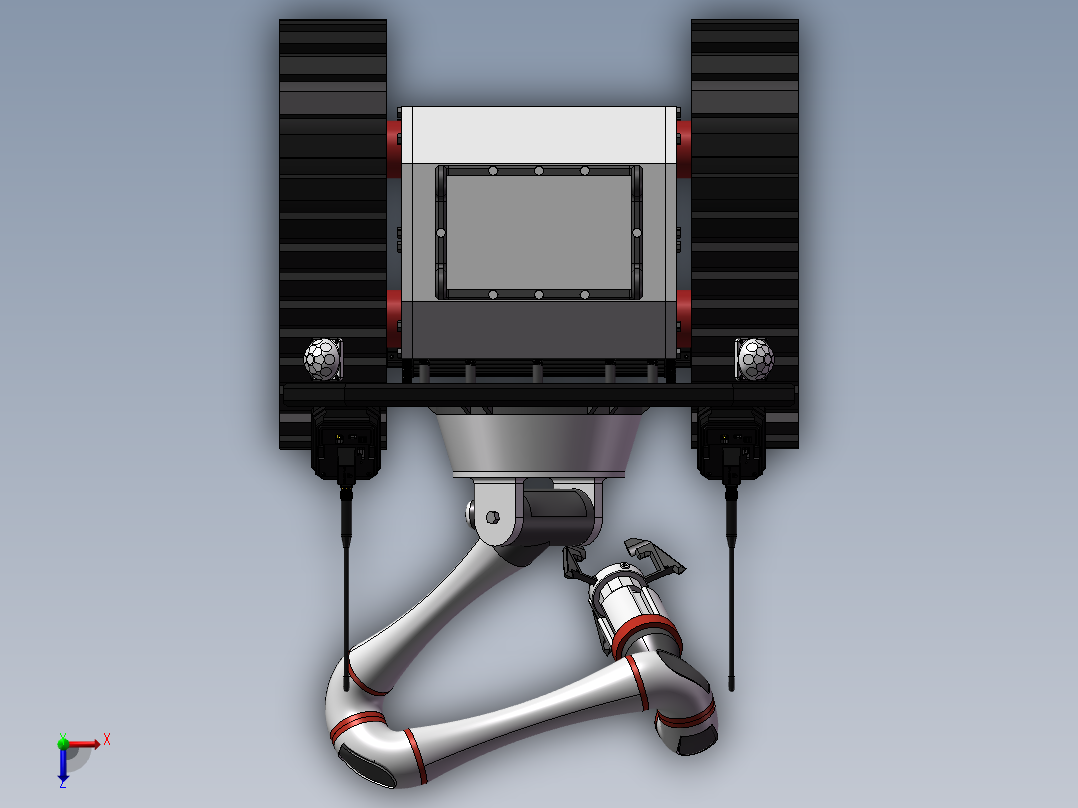 拆弹履带机器人车俯视图