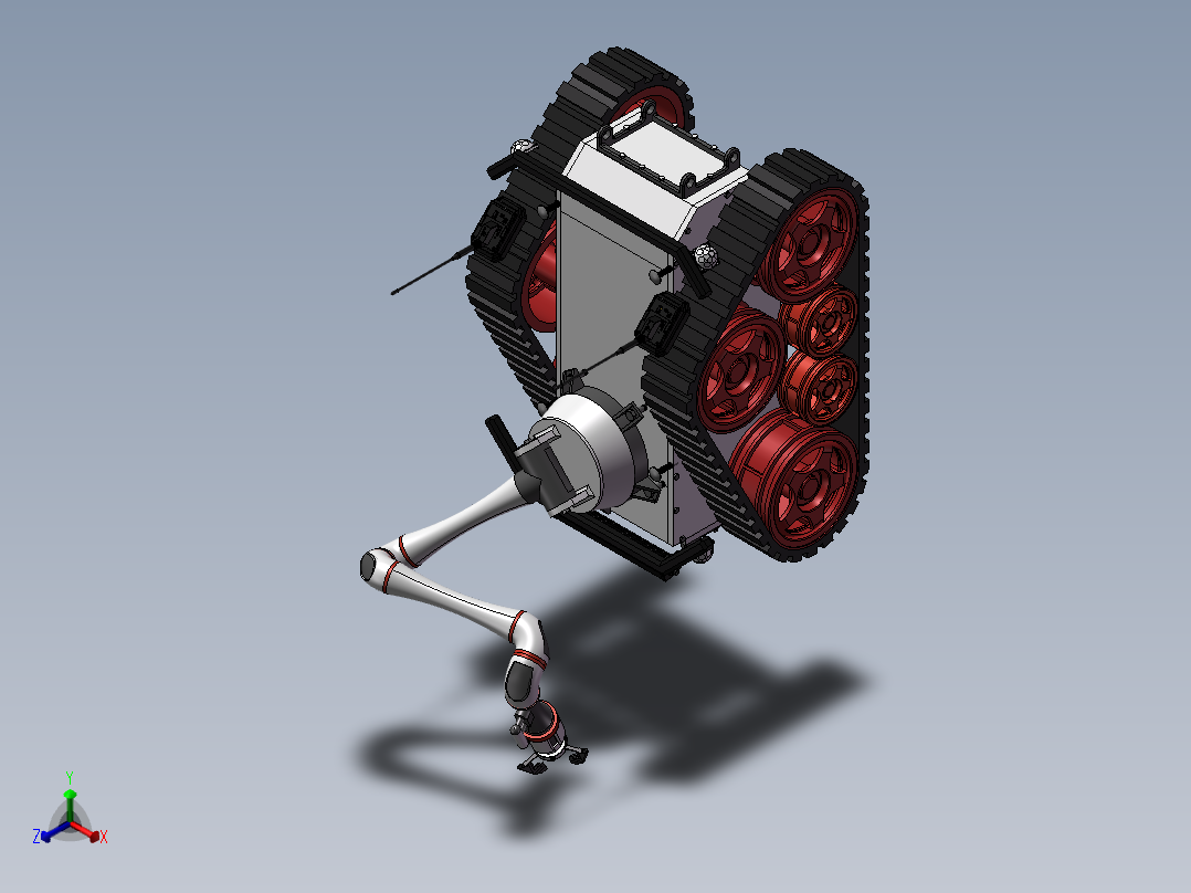 拆弹履带机器人车正等轴测图