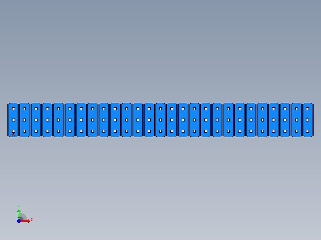 彩色公头100mil（2.54mm）系列-DS1021_blue_3x27p_100mil_Type1_rev1.0前视图