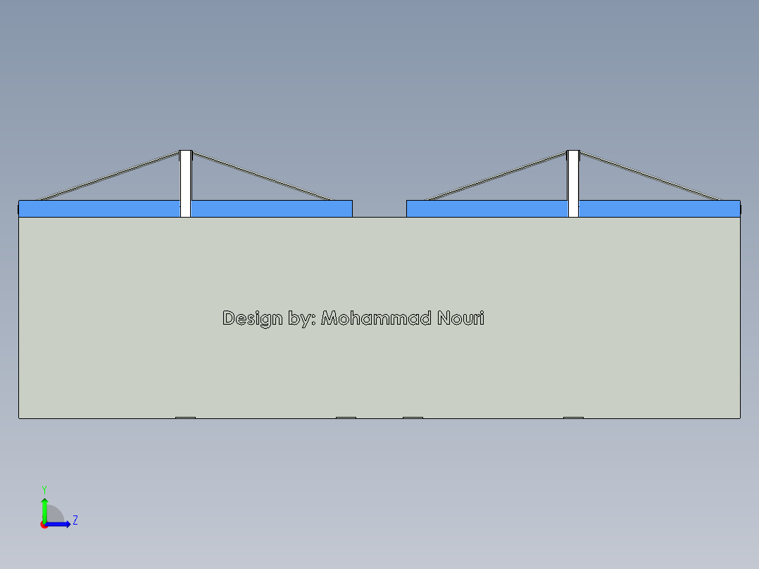 室外停车棚可停放 12 辆车--SW左视图