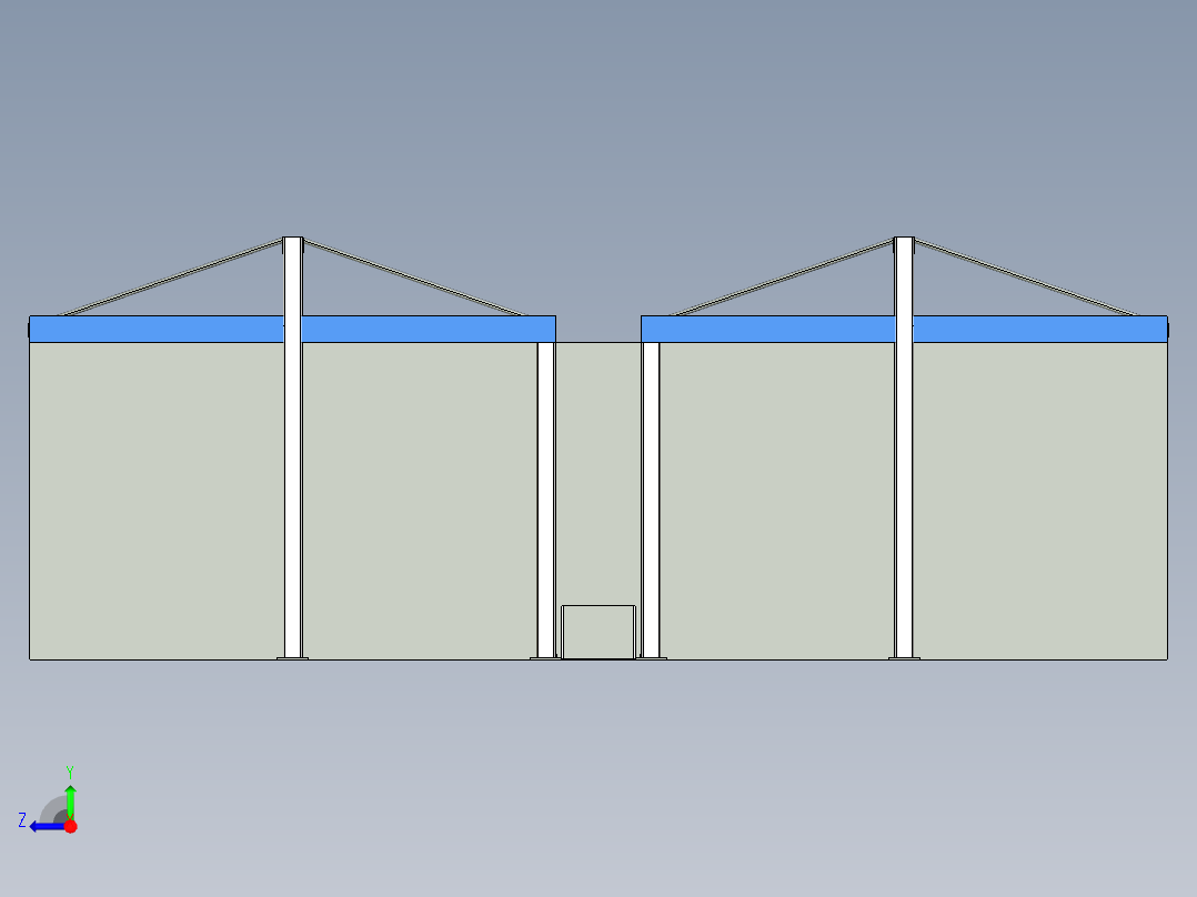 室外停车棚可停放 12 辆车--SW右视图