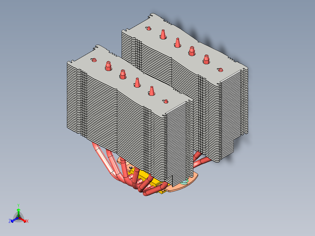 NOCTUA NH-D15 CPU冷却器正等轴测图