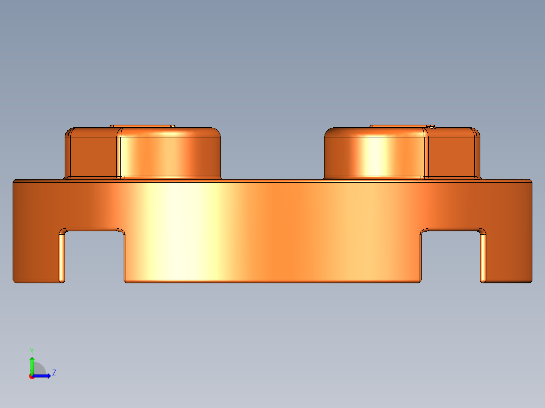 乐高零件 4032 板 2 x 2 圆形-4032 Flame Reddish Orange Plate 2 x 2 Round.STEP左视图