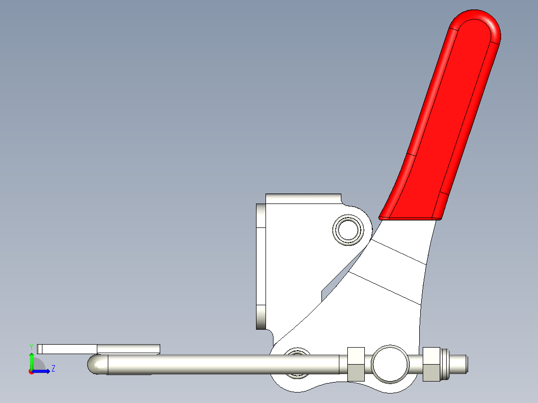 門閂式夾鉗SSP(B)-3D多系列多零件图纸模型左视图
