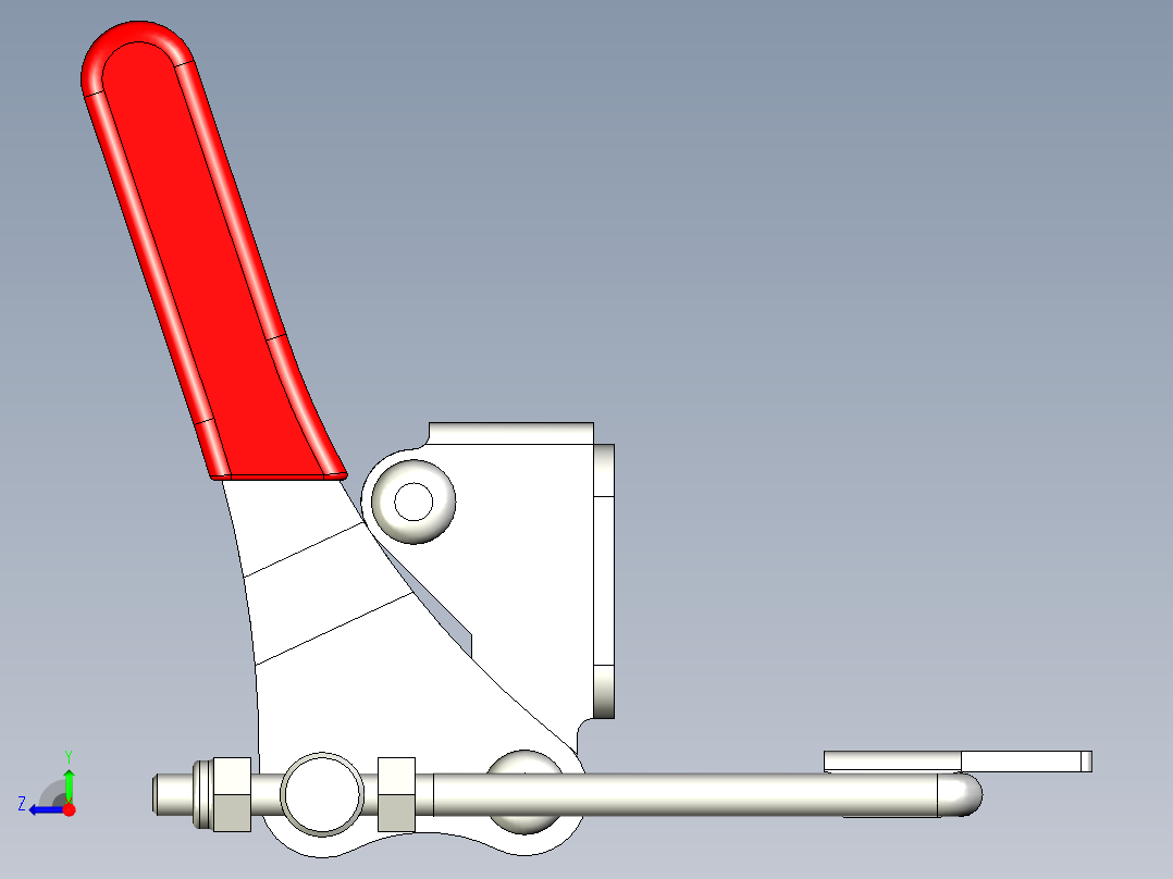 門閂式夾鉗SSP(B)-3D多系列多零件图纸模型右视图