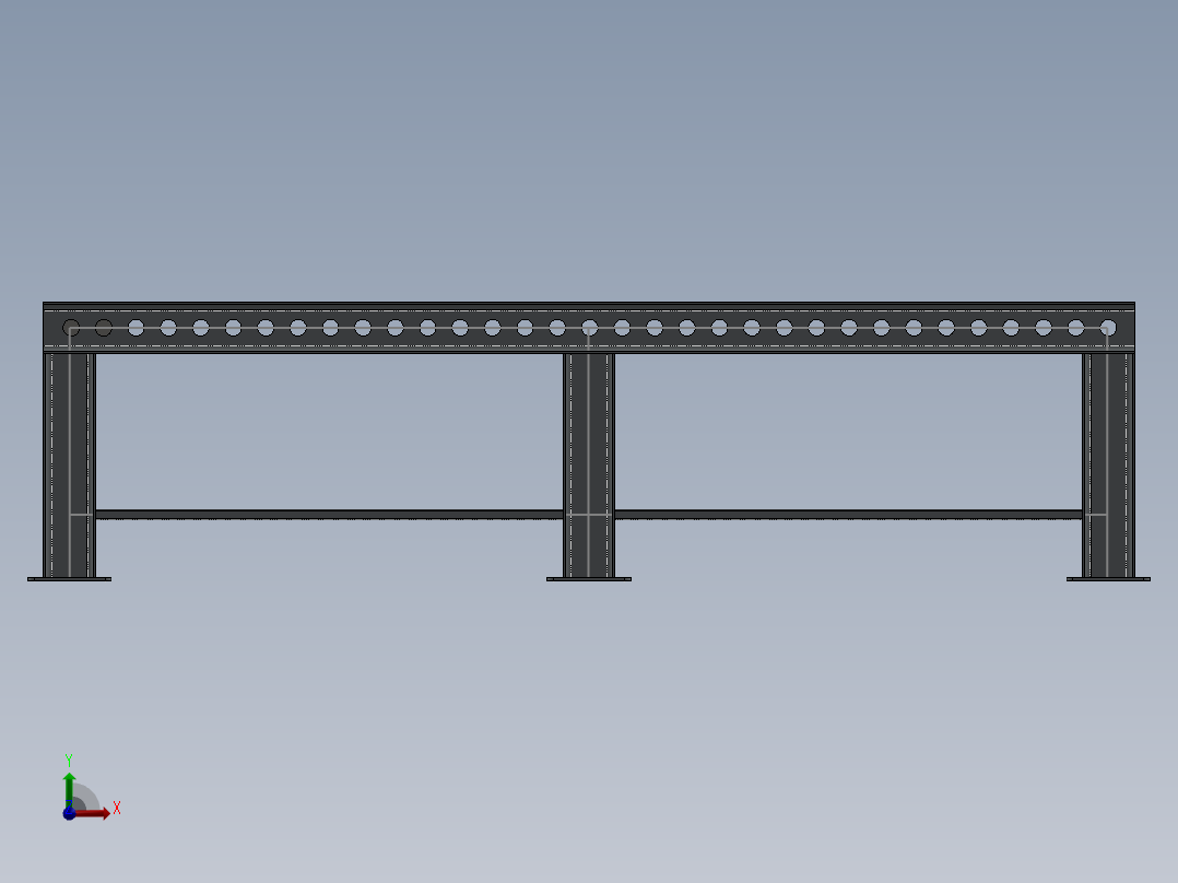 滚筒输送机 (8)前视图