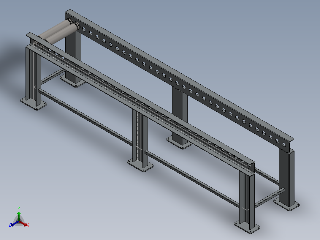 滚筒输送机 (8)正等轴测图