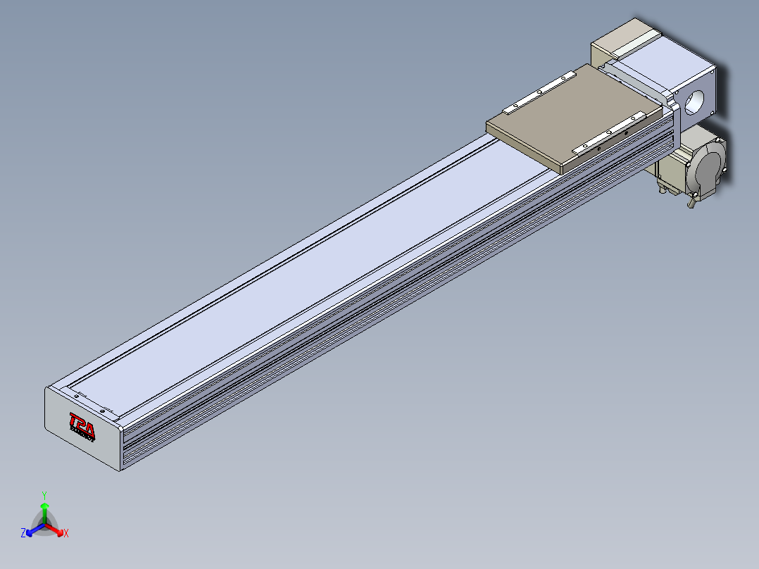 同步带全封闭直线模组TPA-HCB-110D-90-L600-RP-Y-P40-N3正等轴测图