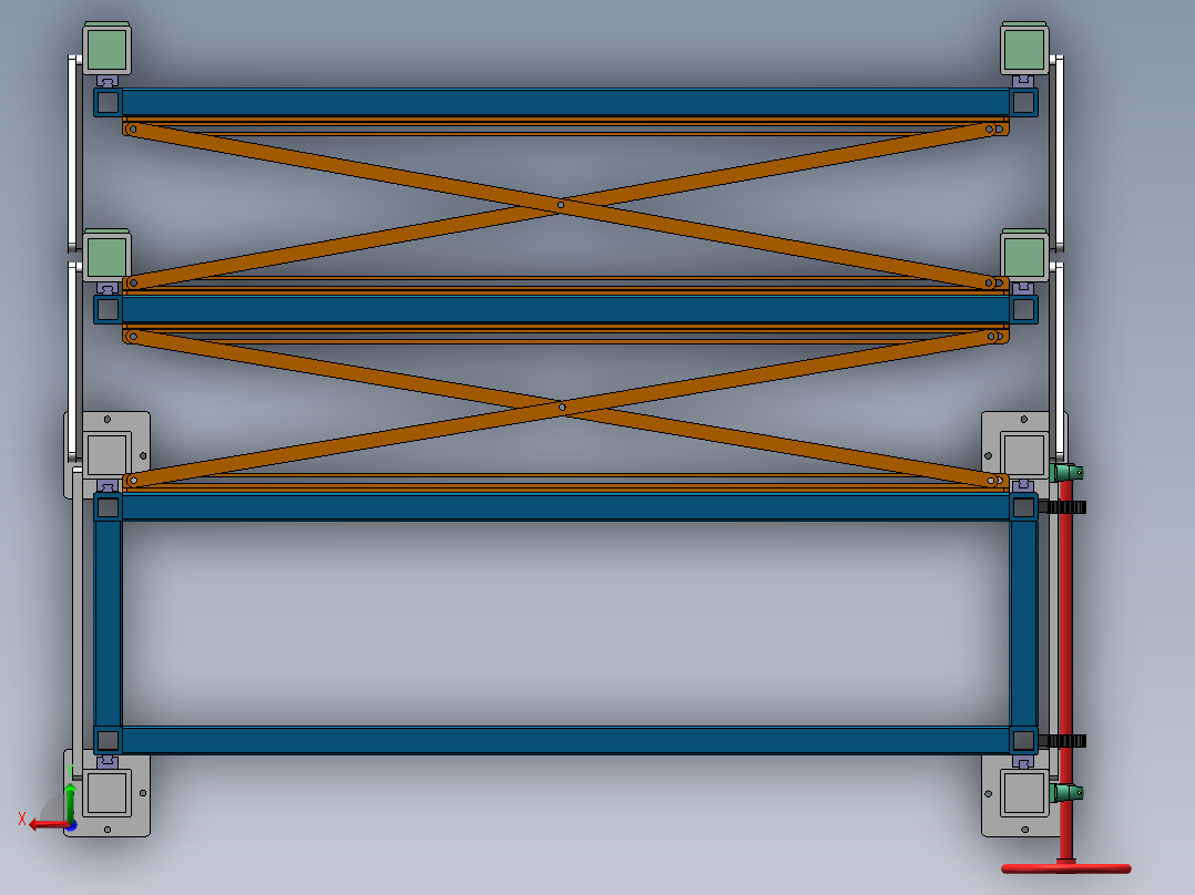 上升前后移动棚后视图