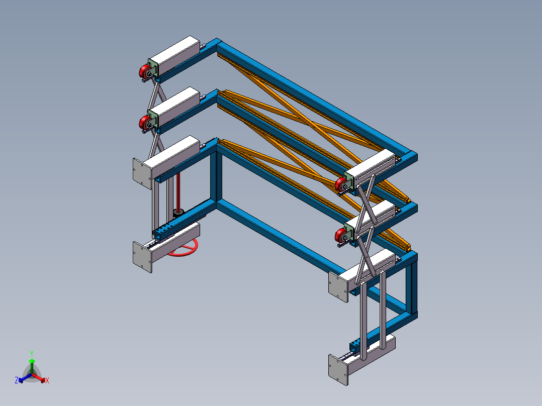 上升前后移动棚正等轴测图