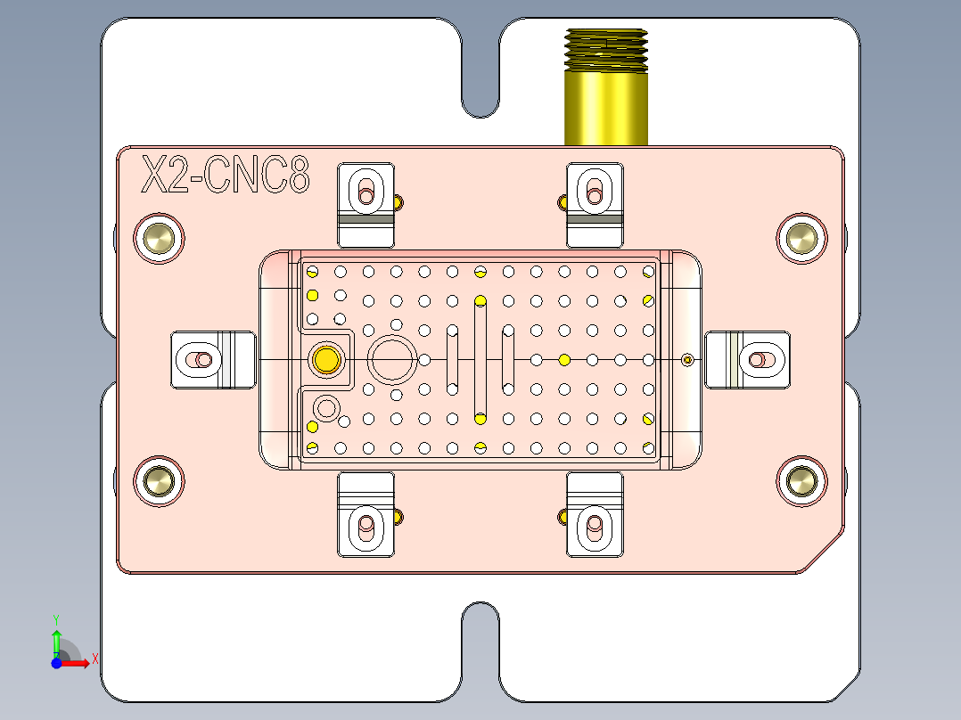 X2-CNC8笔记本CNC工装夹具三维模型-1104前视图