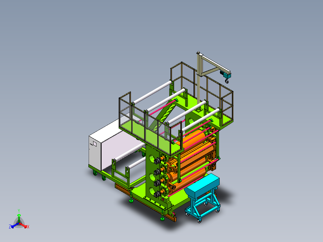 大型压膜包装机sw18正等轴测图
