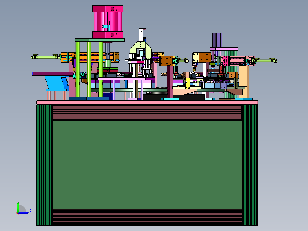 L型万能充电头内部插装机左视图