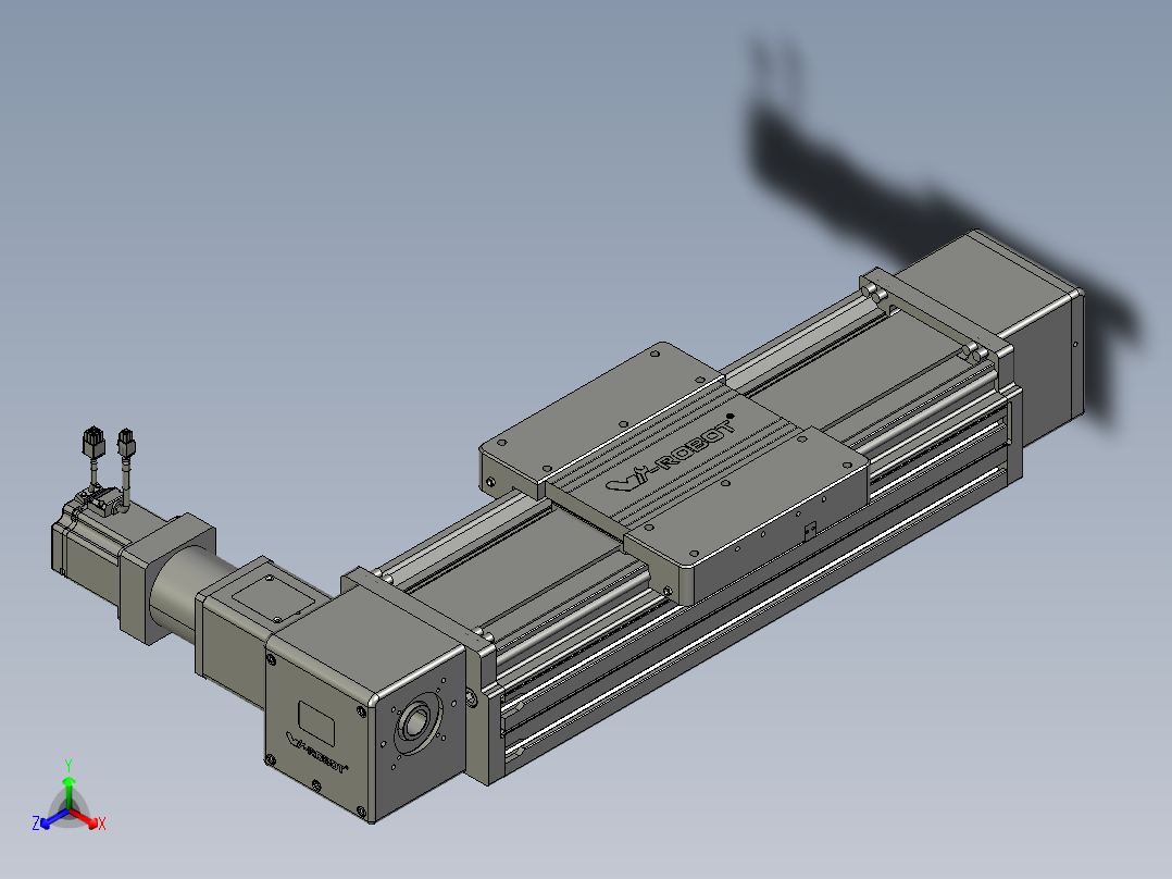 威洛博直线电机模组EB20-L224-S350-R-ZP75-MS3-5K正等轴测图