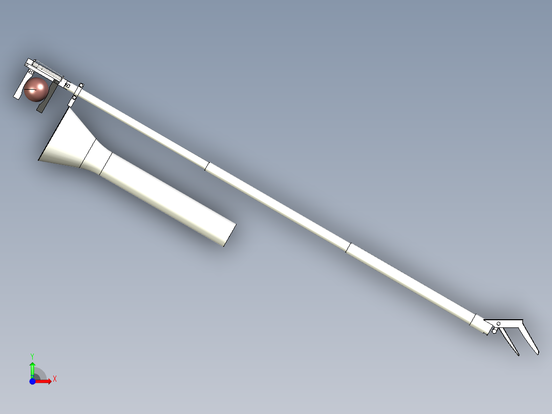 简易手动球形水果采摘器设计资料含三维二维说明书前视图