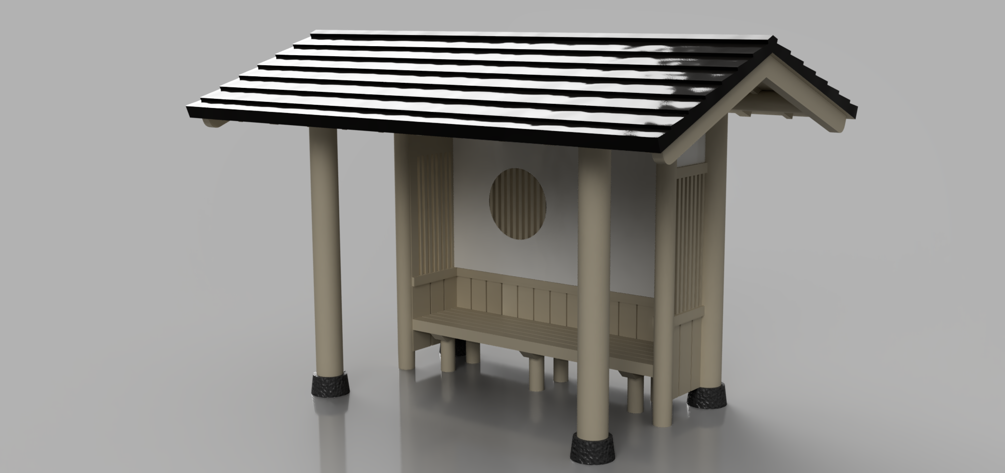 日式凉棚的 1比150 模型