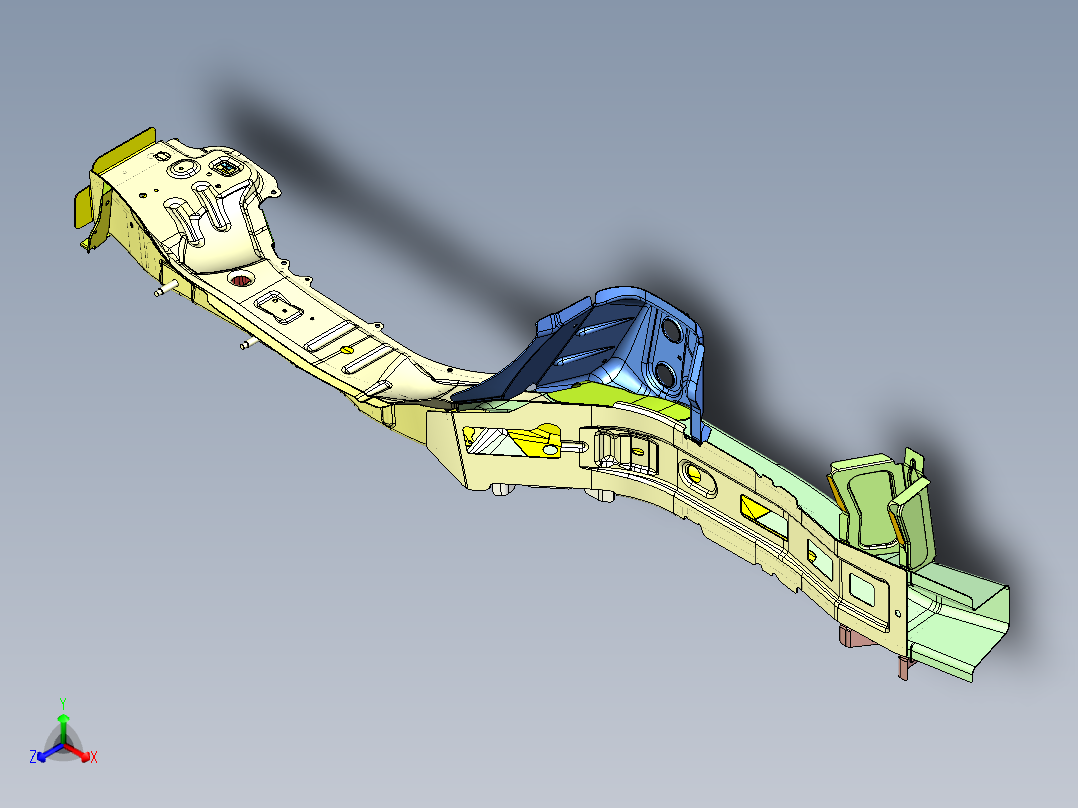 轿车前纵梁焊接总成车身结构三维数模===410140==40