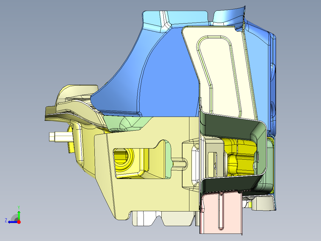轿车前纵梁焊接总成车身结构三维数模===410140==40右视图