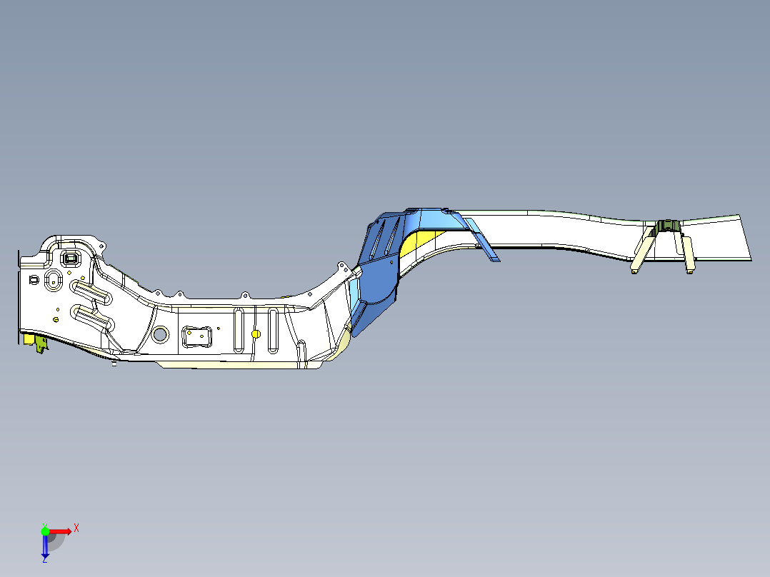 轿车前纵梁焊接总成车身结构三维数模===410140==40俯视图