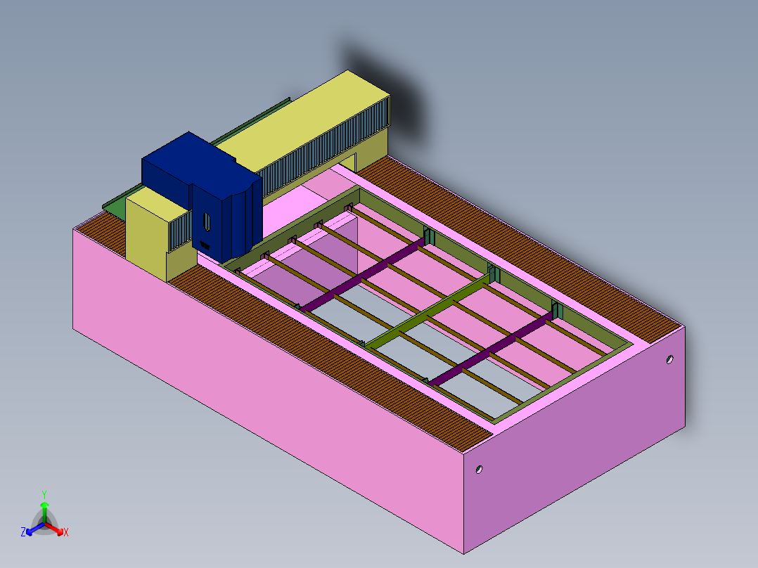 窗帘帘头激光裁剪机正等轴测图