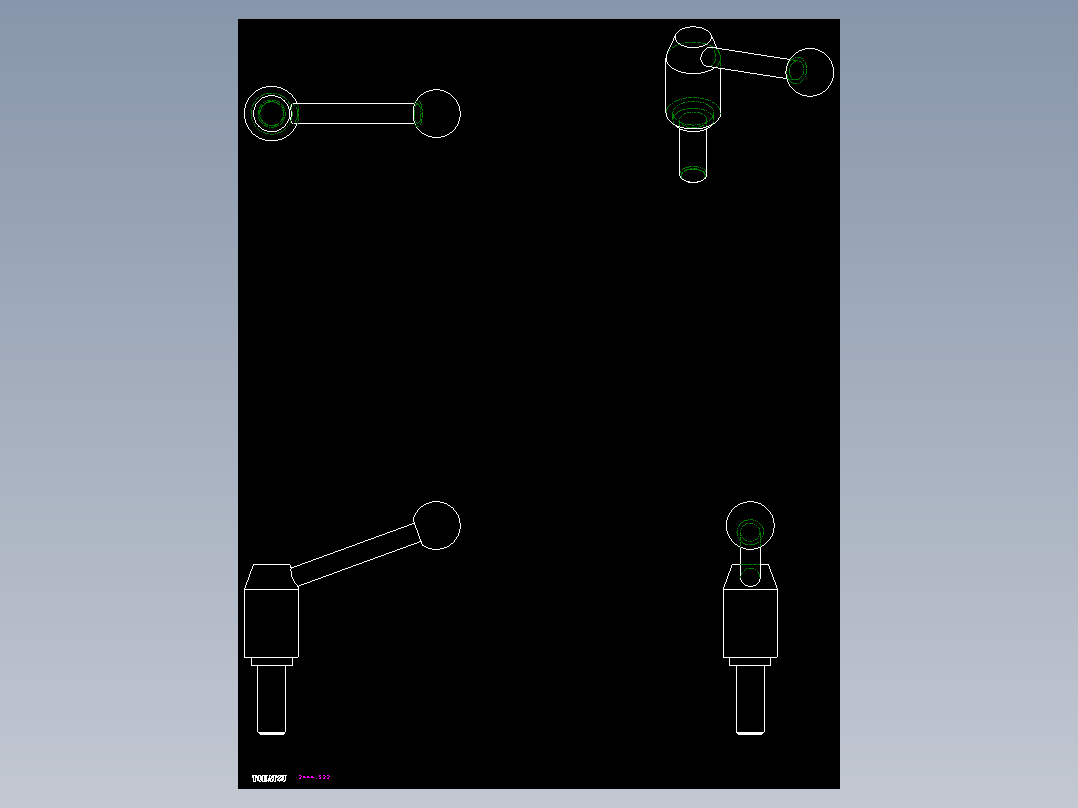 調整式把手2444-2D多系列多零件图纸模型