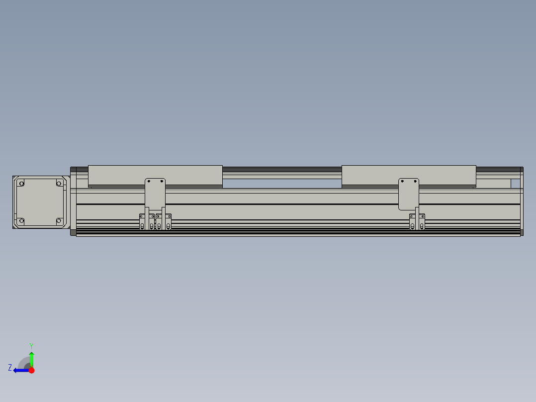 直线模组LHB21-L40-S400-L(B)设计图纸右视图