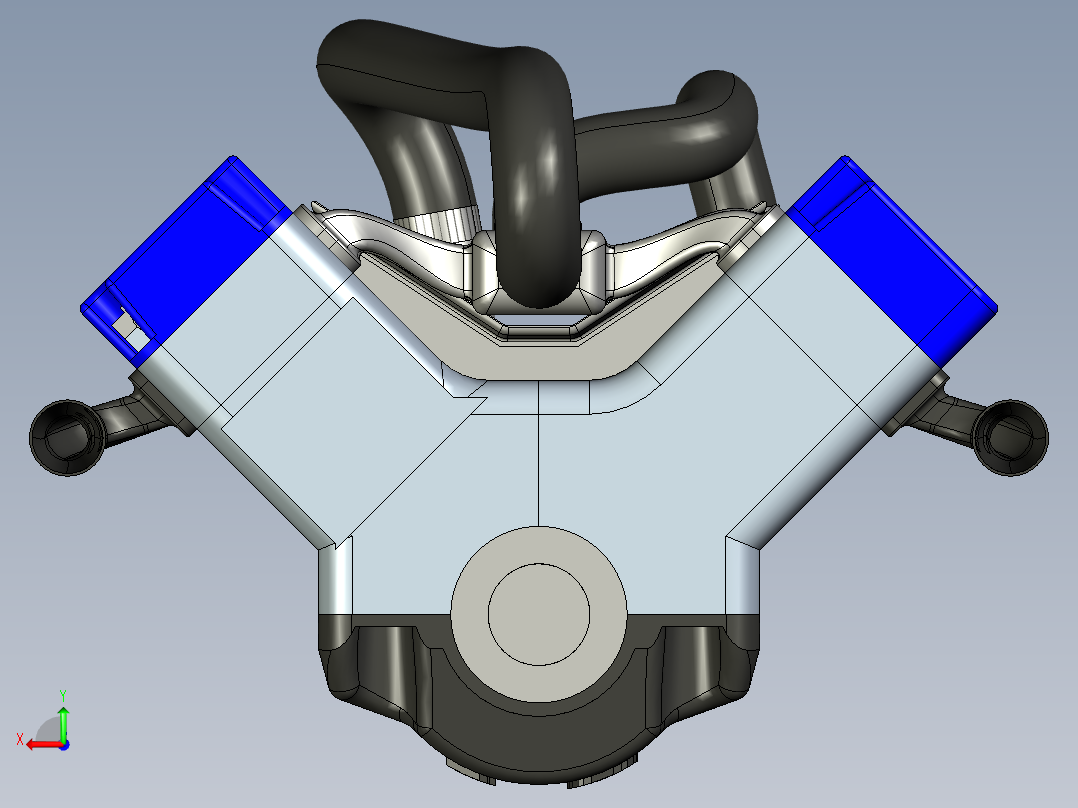 v6发动机后视图