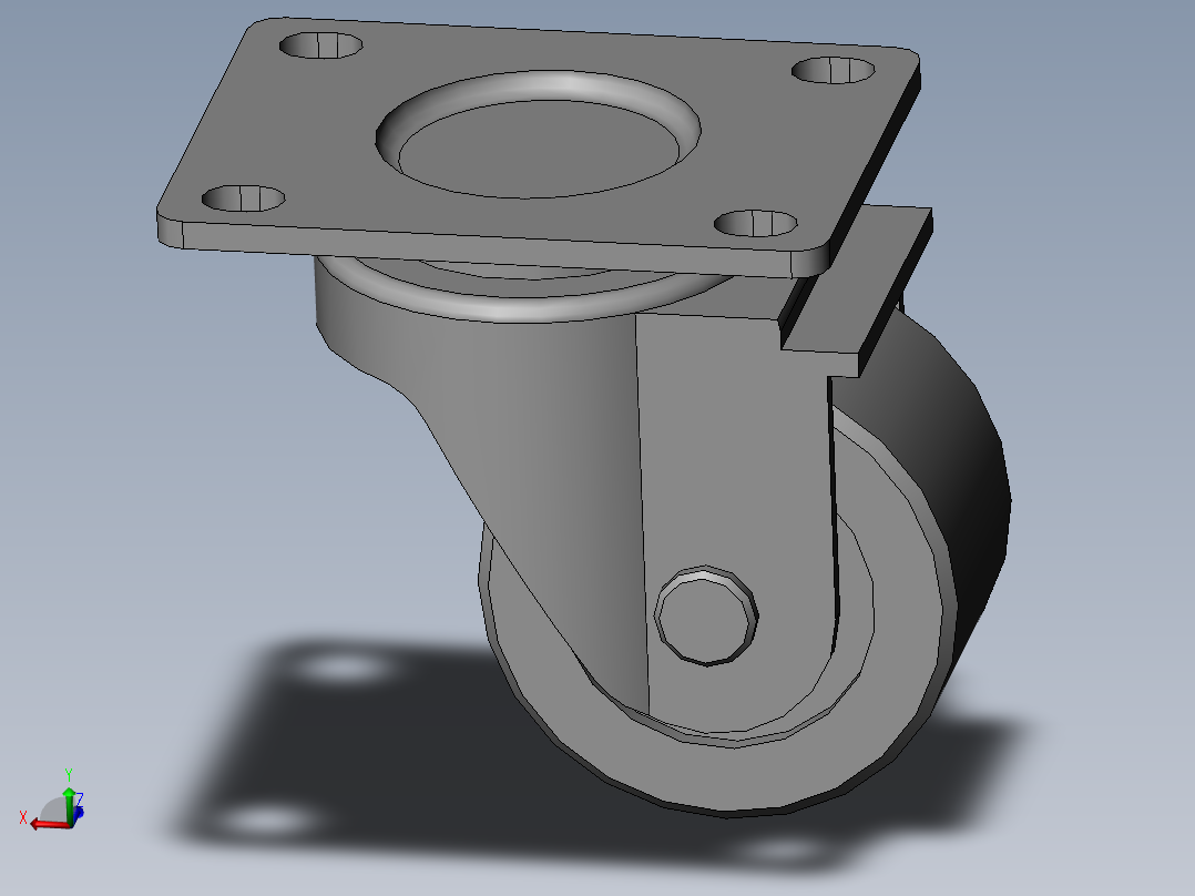低重心中载型(180kg)单轮万向型脚轮[CAJ75-P]