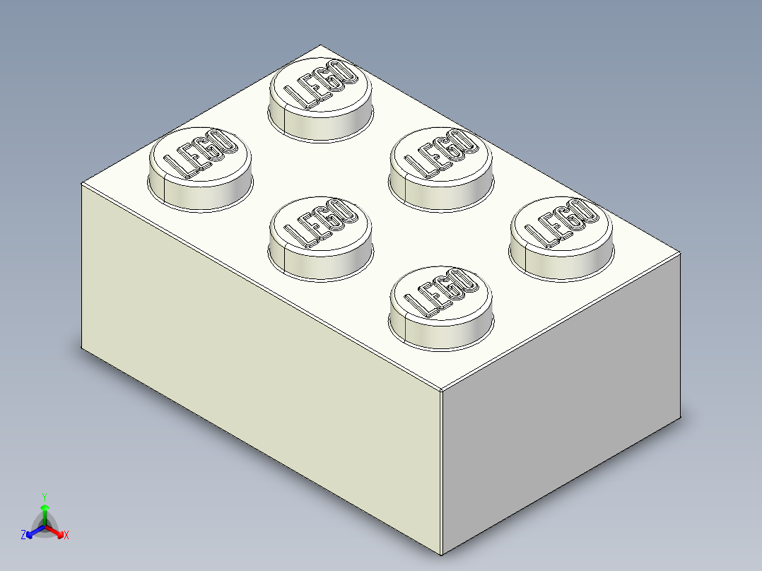 乐高套装 4421基本积木-300201 White Brick 2 x 3.STEP正等轴测图