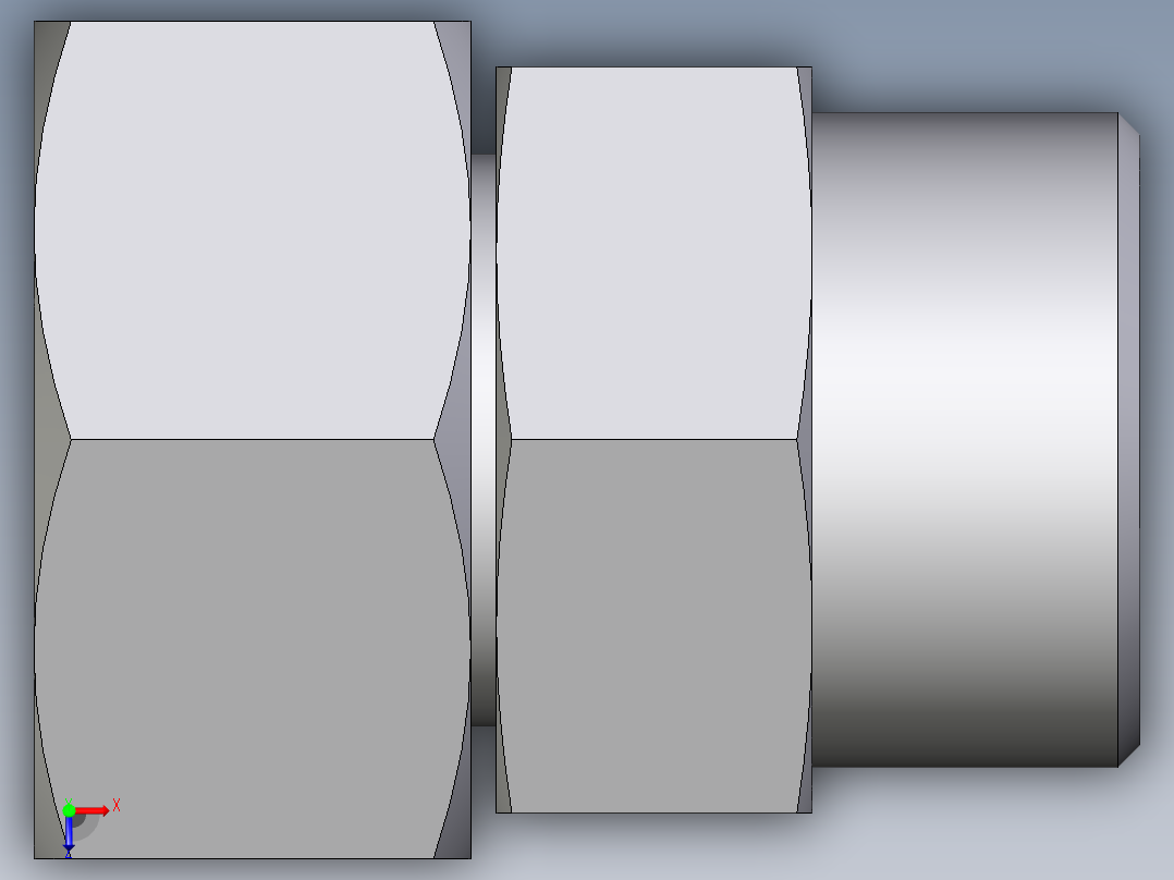 卡套式工业通用硬管接头EO_Distance_piece_adapter_DA25SOMDCF俯视图