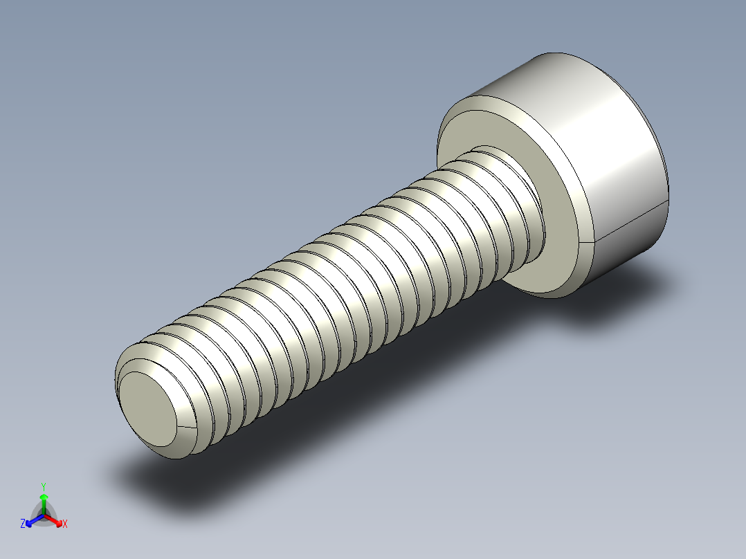 M4 x 0.7mm Thread 16mm LONG SOCKET HEAD CAP SCREW.IGS正等轴测图