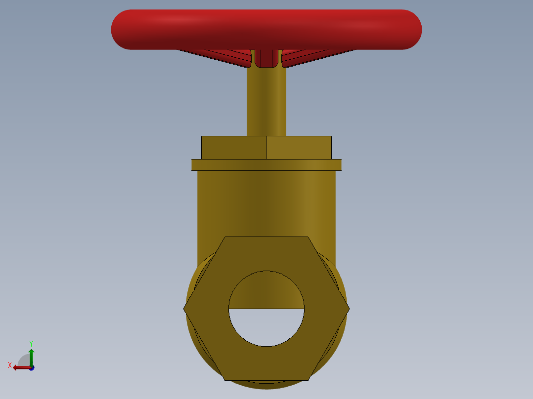 水管开关闸阀后视图