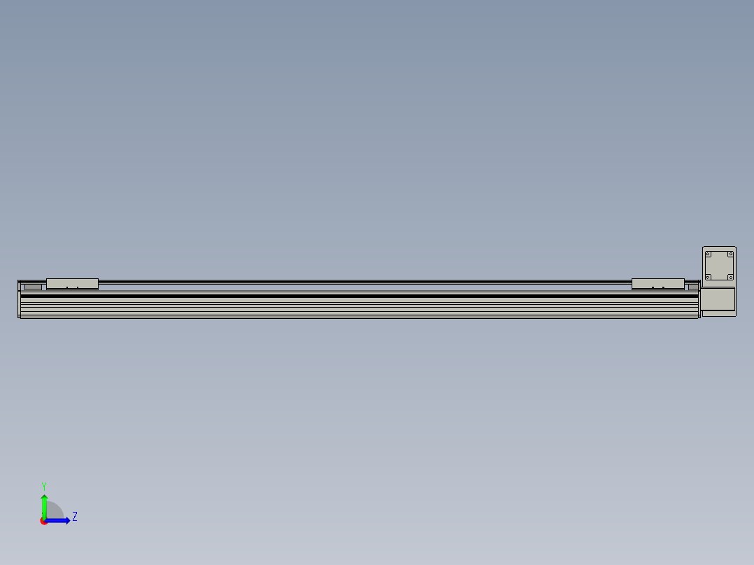 直线模组WG-LHB12-S1200-RU设计图纸左视图