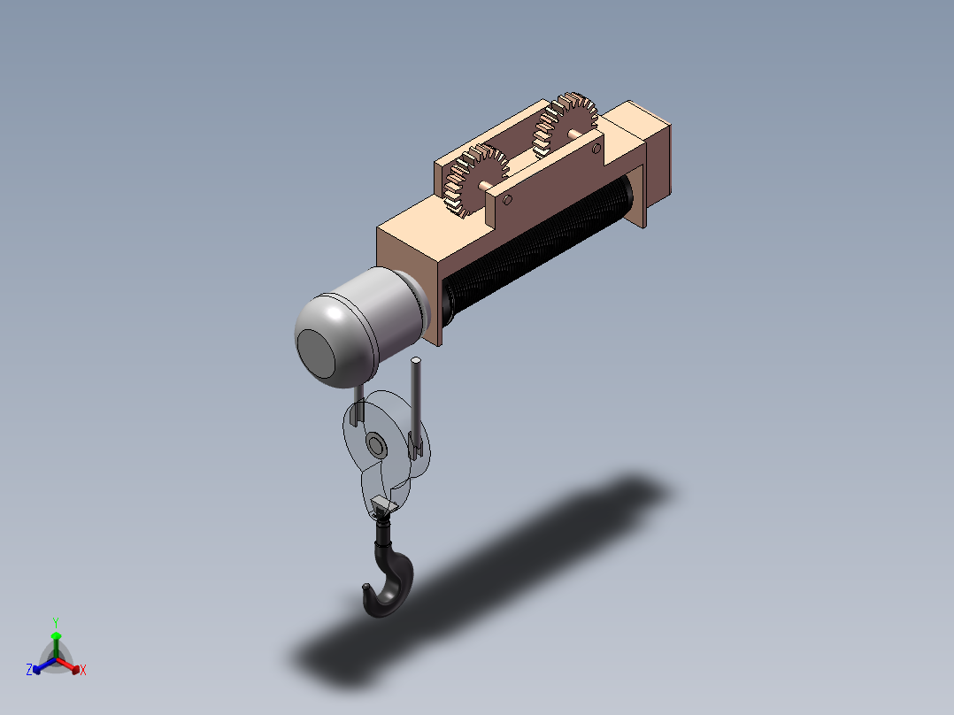 3吨电动葫芦模型设计809563==400正等轴测图
