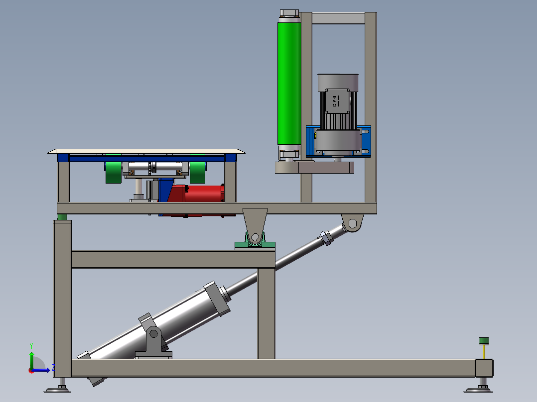 工厂用物件翻转台sw18可编辑左视图
