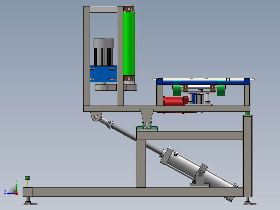 工厂用物件翻转台sw18可编辑右视图
