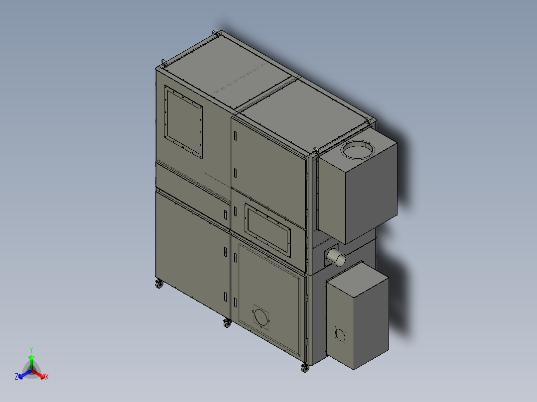 吸尘碾压机step正等轴测图