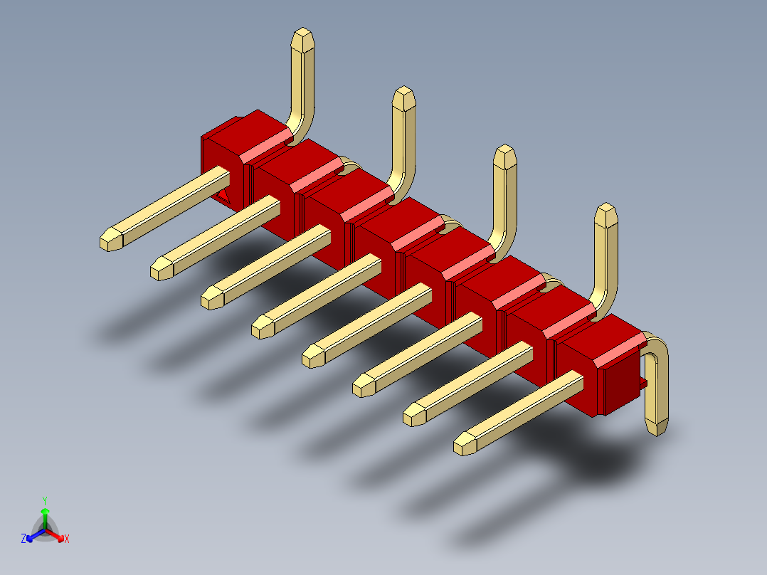 彩色公排针 100mil 2.54mm 系列-DS1022_red_08p_100mil_Type_SMT_R1_rev1.0
