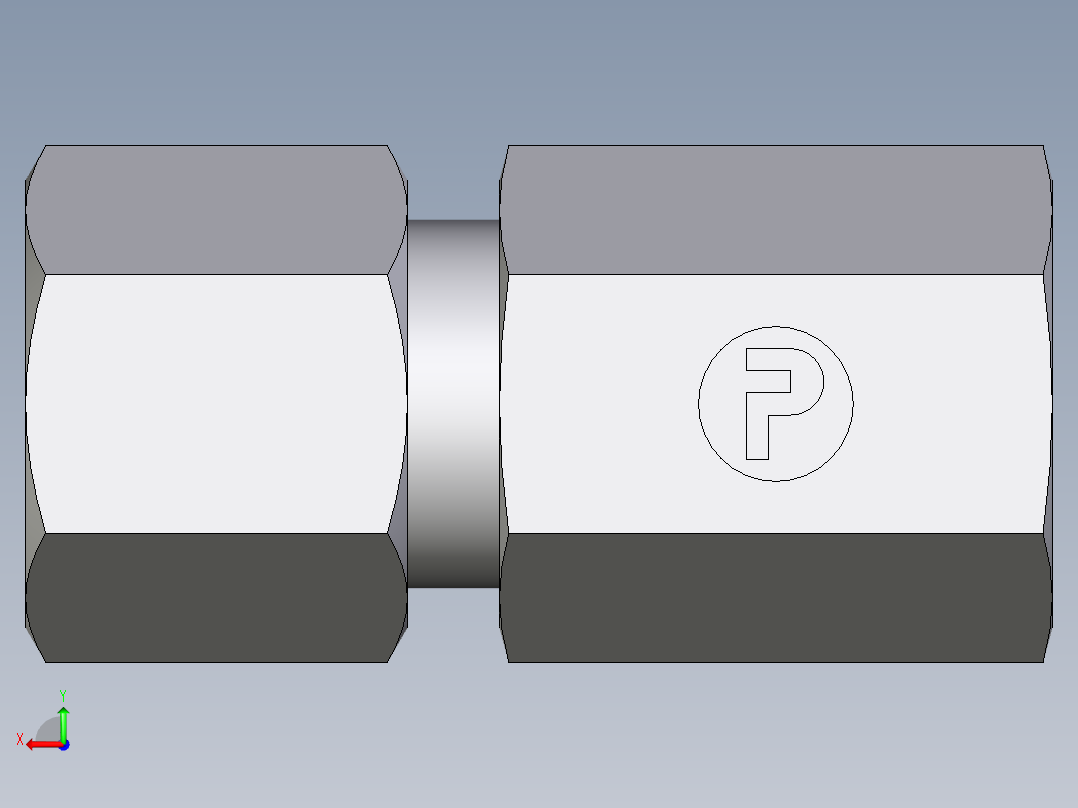 卡套式工业通用硬管接头EO_Swivel_connector_GAI08LM71后视图