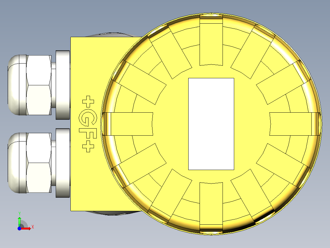 超声波设备H-69mm-2.72in-SS-PBT-ENCLOSURE-1-SPDT-RELAY-NPT-THREAD前视图