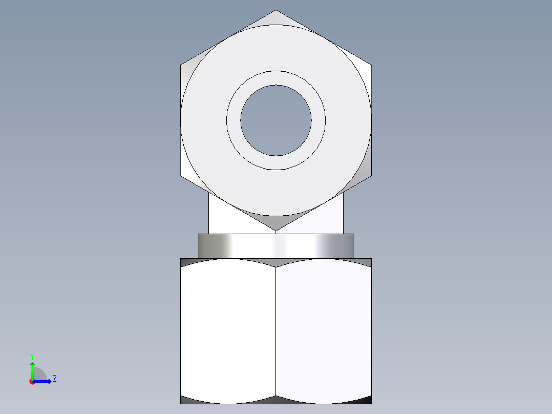 卡套式工业通用硬管接头EO_Union_tee_T14S71左视图