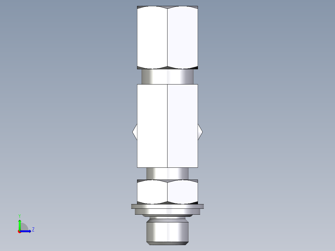 卡套式工业通用硬管接头EO_Adjustable_locknut_run_tee_LEE06LRCF左视图